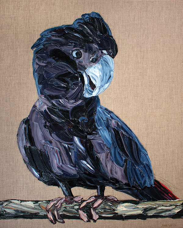 Buoyant Glossy Black Cockatoo by Jodie Wells | Lethbridge Gallery
